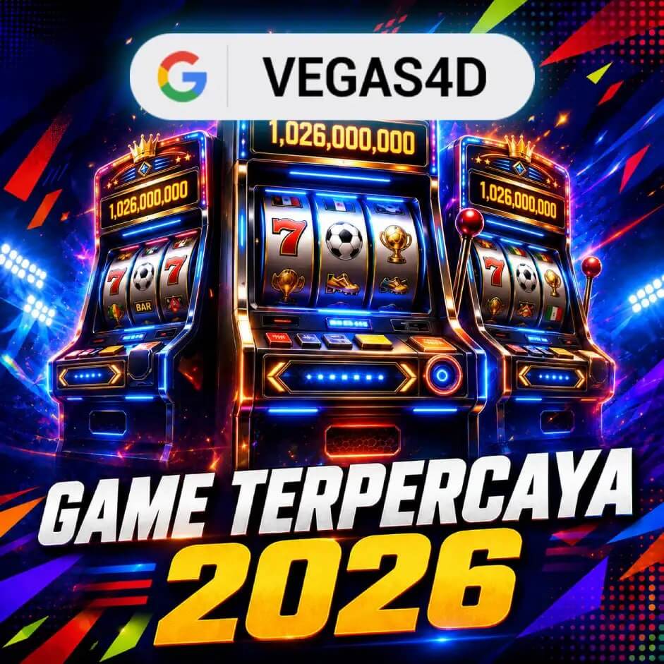 VEGAS4D menampilkan mesin slot dengan jackpot besar 1,026,000,000 dan visual neon futuristik 2026
