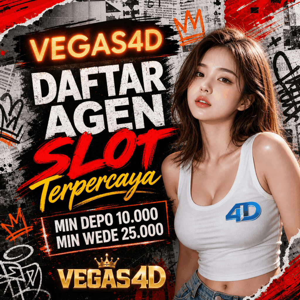 Banner VEGAS4D menampilkan promosi minimal deposit dan visual karakter wanita